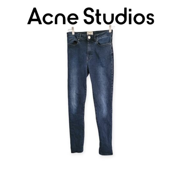 Retro Indigo Slim Fit Designer Jeans Size 26 by Acne Studios - Picture 1 of 11